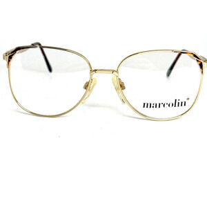 Vintage‎ Marcolin Large Eyeglasses Frames MOD.7034 Gold H15323